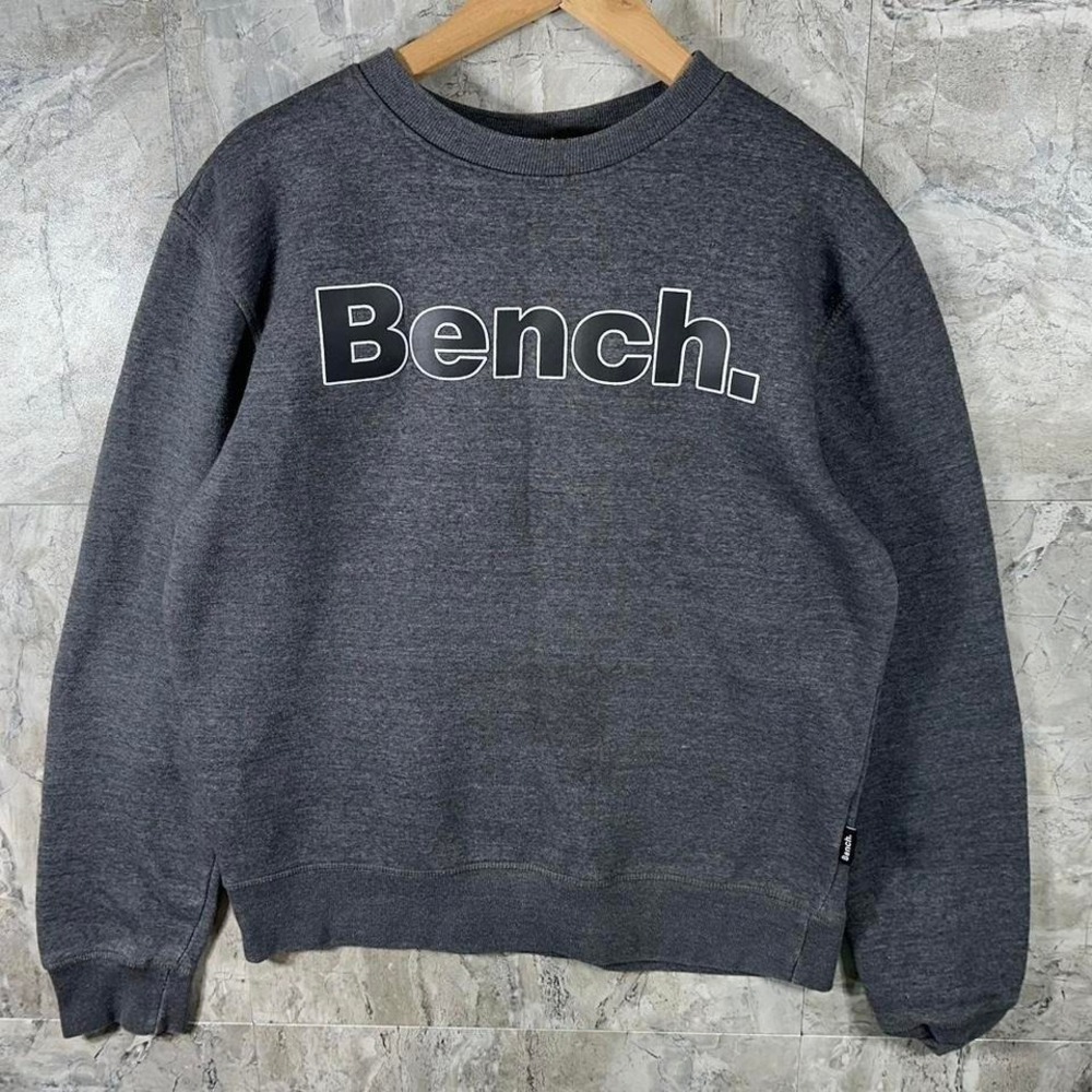 Bench Mens BENCH Crew Neck Pullover Jumper Sweater Sweatshirt Top grey Large
